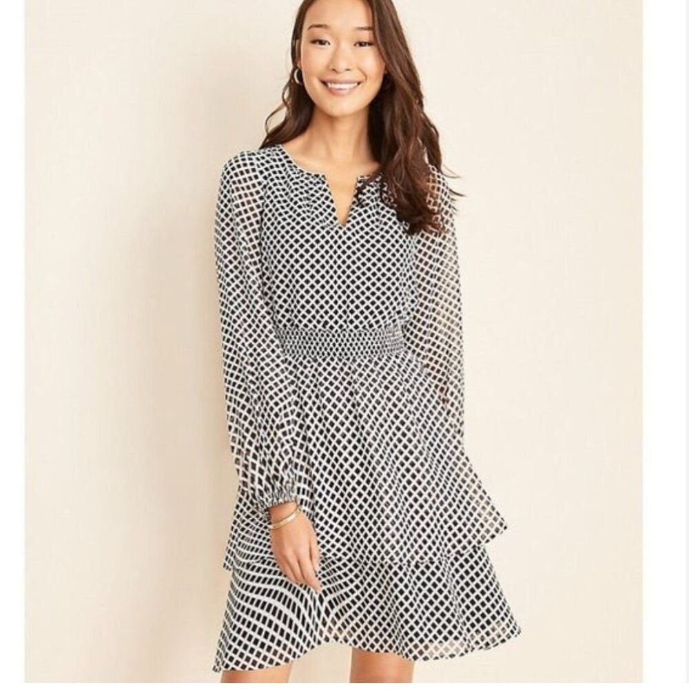 Ann Taylor Windowpane Dress — Size 8 - NWT